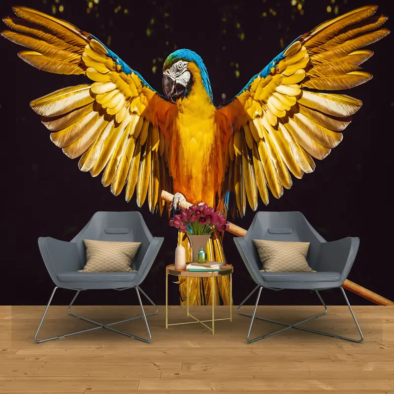 Paper Wall Art, Wall Paper Peel and Stick, , Bird Wall Painting, Custom Wall Paper, Modern Wall Poster, Parrot Wall Painting, - 7