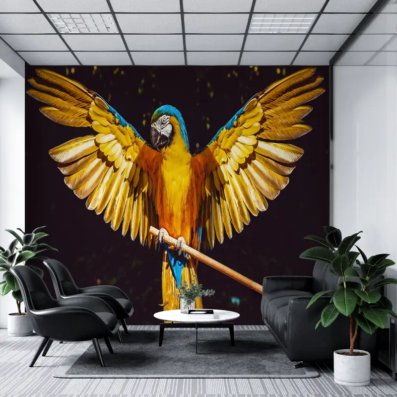 Paper Wall Art, Wall Paper Peel and Stick, , Bird Wall Painting, Custom Wall Paper, Modern Wall Poster, Parrot Wall Painting, - 5