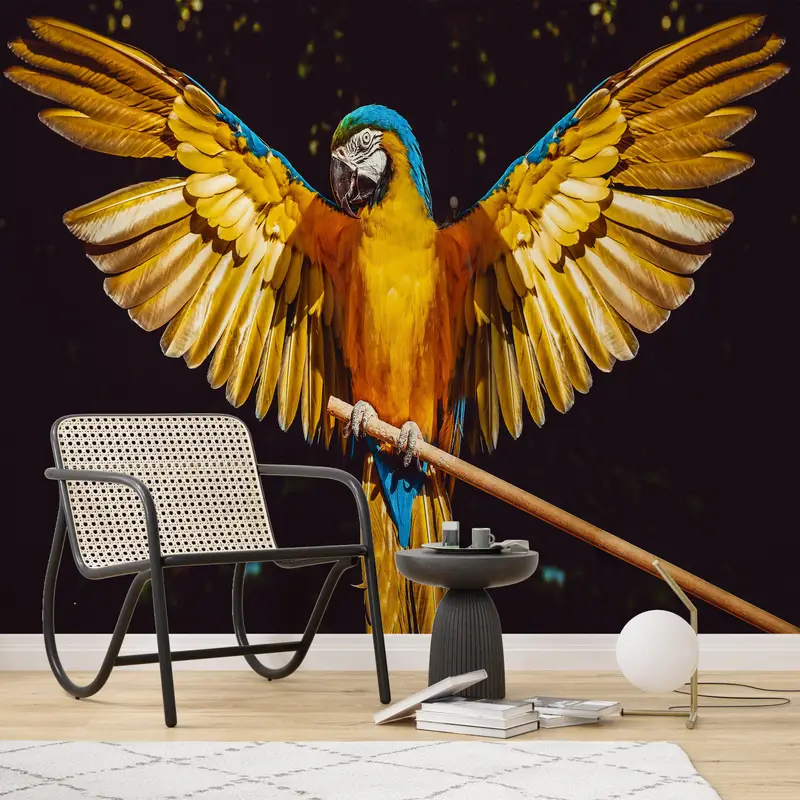 Paper Wall Art, Wall Paper Peel and Stick, , Bird Wall Painting, Custom Wall Paper, Modern Wall Poster, Parrot Wall Painting, - 4