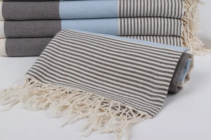 Gift Towel, Monogram Towels, Bachelorette Party Gift, Turkish Towel Set, Peshtemal Towel, Organic towel, Spa Gift Towel, 68x40 Cotton Striped Towel - 4