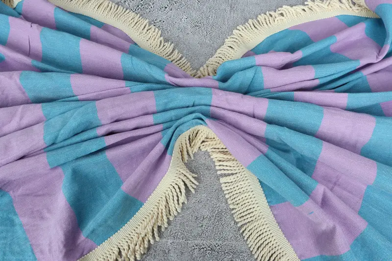 64x64 Cotton Striped Round Towel, Soft towel, Spa Gift Towel, Wedding Favors, Hammam Towel USA, Engagement Gift, Personalized Wedding Gift - 8