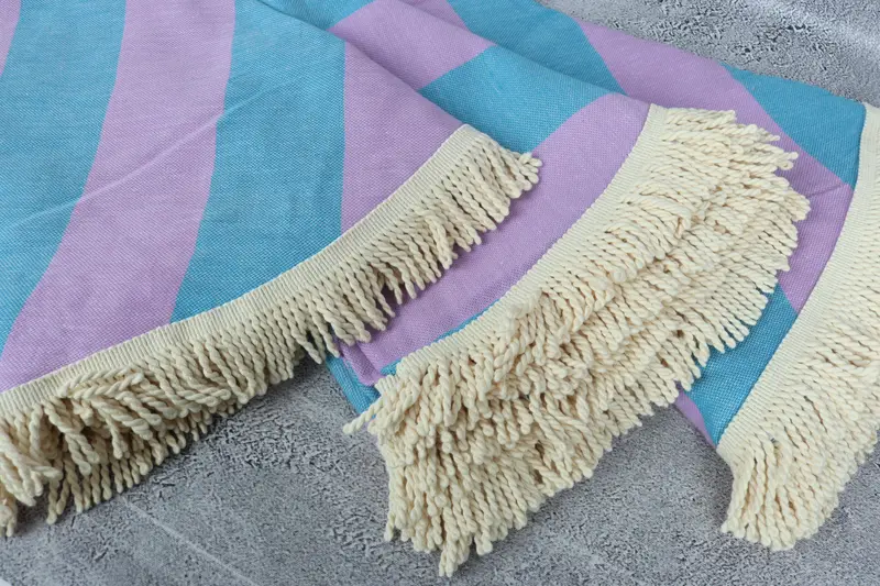 64x64 Cotton Striped Round Towel, Soft towel, Spa Gift Towel, Wedding Favors, Hammam Towel USA, Engagement Gift, Personalized Wedding Gift - 2
