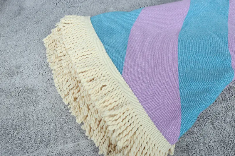 64x64 Cotton Striped Round Towel, Soft towel, Spa Gift Towel, Wedding Favors, Hammam Towel USA, Engagement Gift, Personalized Wedding Gift - 4