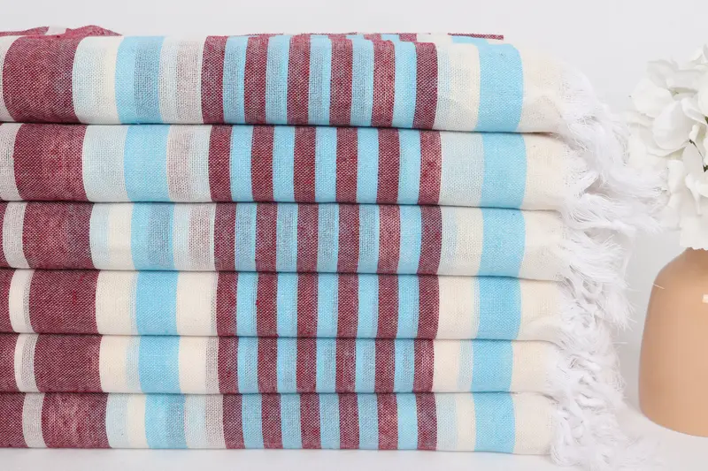 Anniversary Gift For Her, Quick-dry peshtemal, Custom Beach Towels, Absorbent Turkish towel, Bachelorette Party Gift, 68x40 Cotton Striped Towel - 3