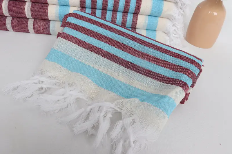 Anniversary Gift For Her, Quick-dry peshtemal, Custom Beach Towels, Absorbent Turkish towel, Bachelorette Party Gift, 68x40 Cotton Striped Towel - 4