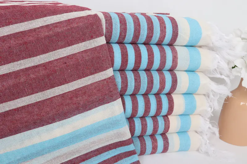 Anniversary Gift For Her, Quick-dry peshtemal, Custom Beach Towels, Absorbent Turkish towel, Bachelorette Party Gift, 68x40 Cotton Striped Towel - 1