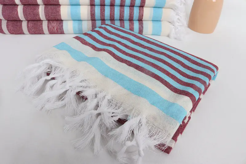 Anniversary Gift For Her, Quick-dry peshtemal, Custom Beach Towels, Absorbent Turkish towel, Bachelorette Party Gift, 68x40 Cotton Striped Towel - 5