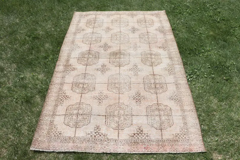 Alfombra Ikat Elegante Beige y Marrón 1,1x1,8m