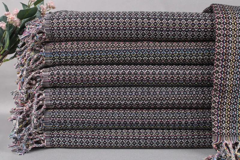 Turkish Beach Towel Personalized Black, 40x71 Inches, Organic Cotton