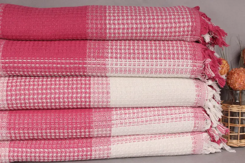 Bridal Shower Gift, Boho Throw Blankets, 92x88 Cotton Striped Towel, Bachelor Party Gifts, Personalized Home Gift Wedding, Shower Curtain, Bedspread - 2