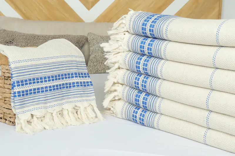Bedspread, Family Gift, Monogram Blanket, Bridal Shower Gift, 96x94 Linen Striped Towel, Custom Wedding Gift From Bridesmaid, Oversized Beach Towel - 4