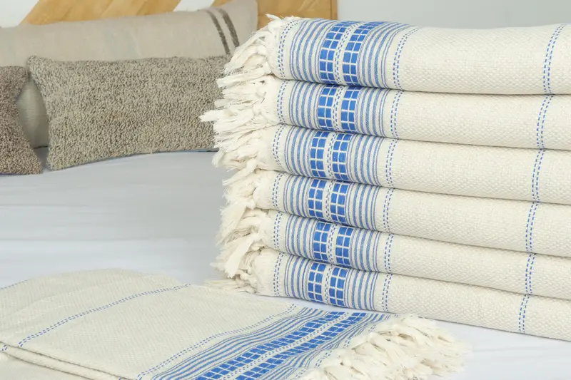 Bedspread, Family Gift, Monogram Blanket, Bridal Shower Gift, 96x94 Linen Striped Towel, Custom Wedding Gift From Bridesmaid, Oversized Beach Towel - 3