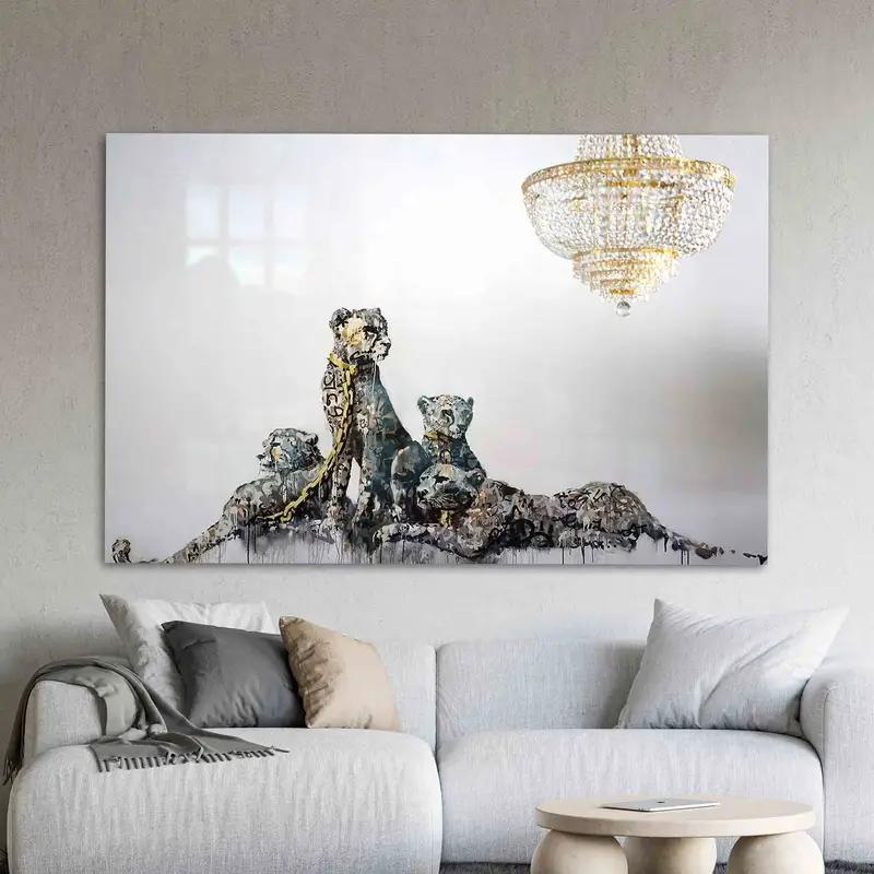 Elegante vaso con estampado de leopardo: diseño moderno, único y estampado