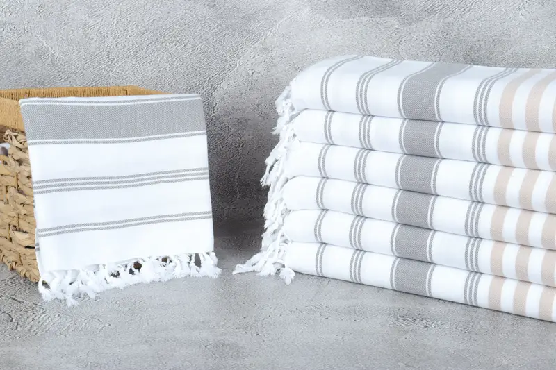 Housewarming Gift, 70x40 Cotton Striped Towel, Valentines Day Gift For Him, Spa Gift Towel, Turkish beach towel, Gift For Him, Embroidery Towel - 3