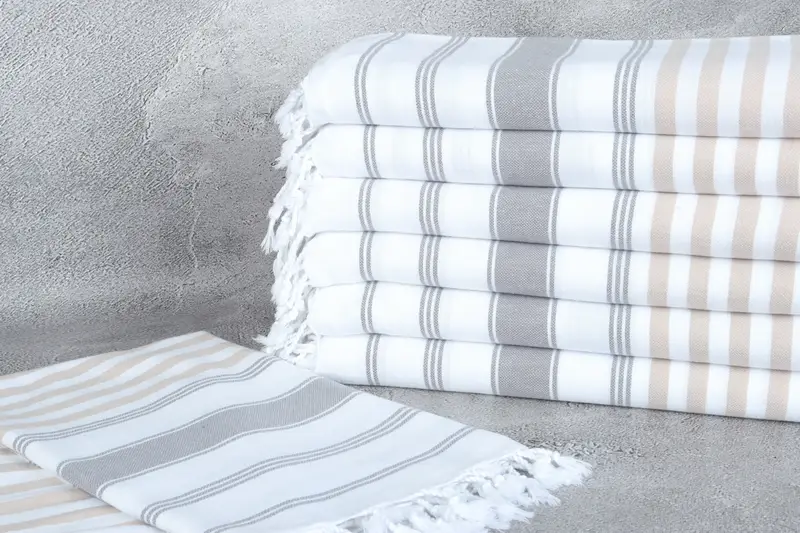 Housewarming Gift, 70x40 Cotton Striped Towel, Valentines Day Gift For Him, Spa Gift Towel, Turkish beach towel, Gift For Him, Embroidery Towel - 2