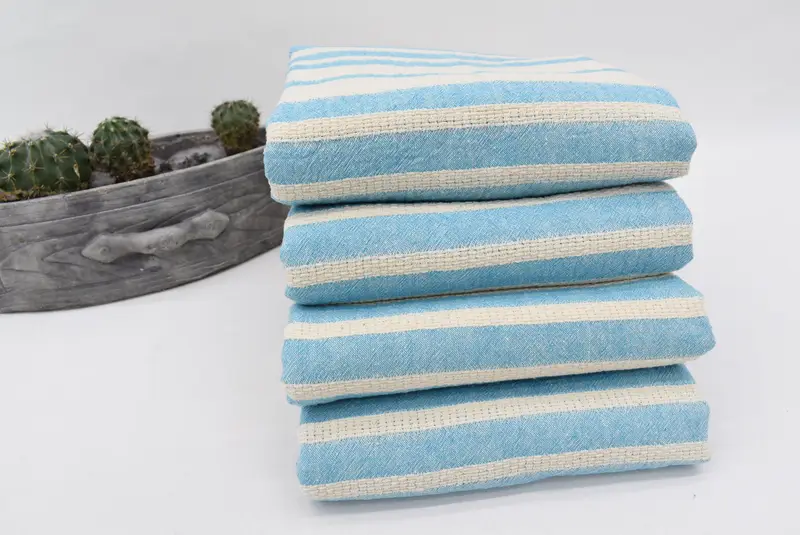 Extra large Turkish bath towel, Gifts For Him, Peshtemal Towel, 70x34 Cotton Striped Towel, Absorbent towel, Memorial Gift, Bachelor Towel - 7