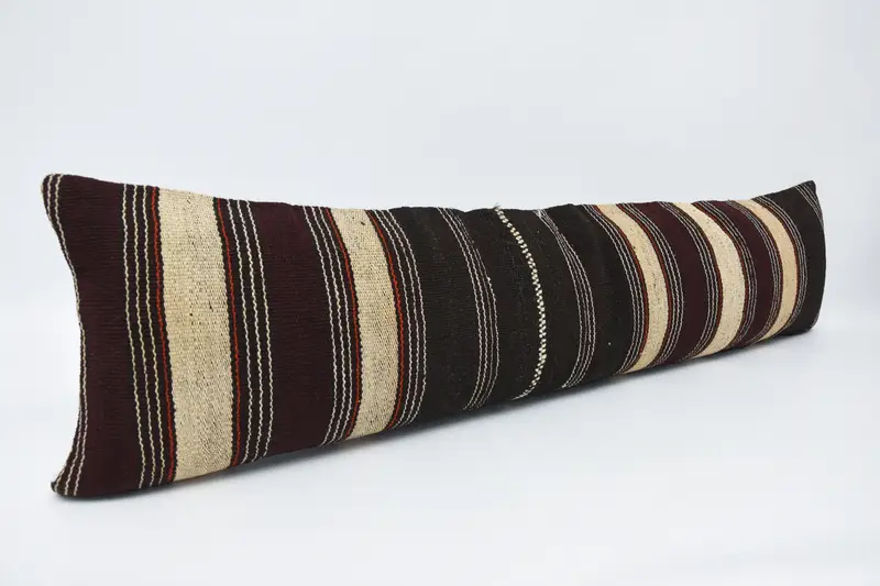 Vintage Kilim Throw Pillow, Pillow Cover, Ethnical Kilim Rug Pillow, Vintage Kilim Pillow, One Of A Kind Cushion Cover, 12x48 Beige Cushion - 3