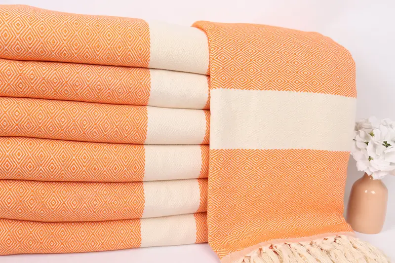 92x80 Cotton Diamond Towel, Throw Blanket Couch, Woven Throw Blanket, Custom Wedding Gifts, Turkish Towel Blanket, Handmade Gift, Shower Curtain - 2