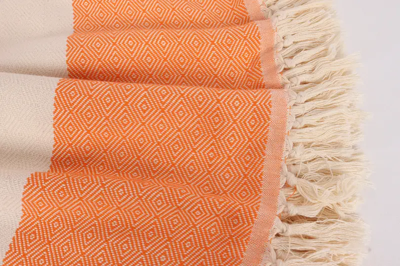 92x80 Cotton Diamond Towel, Throw Blanket Couch, Woven Throw Blanket, Custom Wedding Gifts, Turkish Towel Blanket, Handmade Gift, Shower Curtain - 8