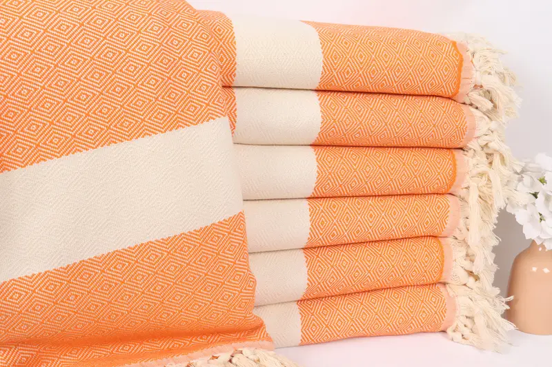 92x80 Cotton Diamond Towel, Throw Blanket Couch, Woven Throw Blanket, Custom Wedding Gifts, Turkish Towel Blanket, Handmade Gift, Shower Curtain - 1