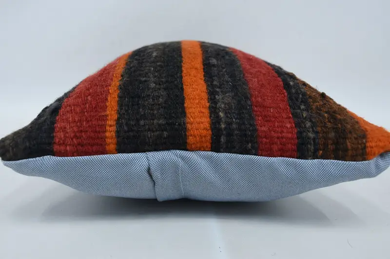 Handmade Kilim Cushion, Boho Pillow, 12x20 Brown Pillow Cover, Handmade Throw Pillow Cover, Couch Pillow Cover, Turkish Kilim Pillow, Pillow Case - 5