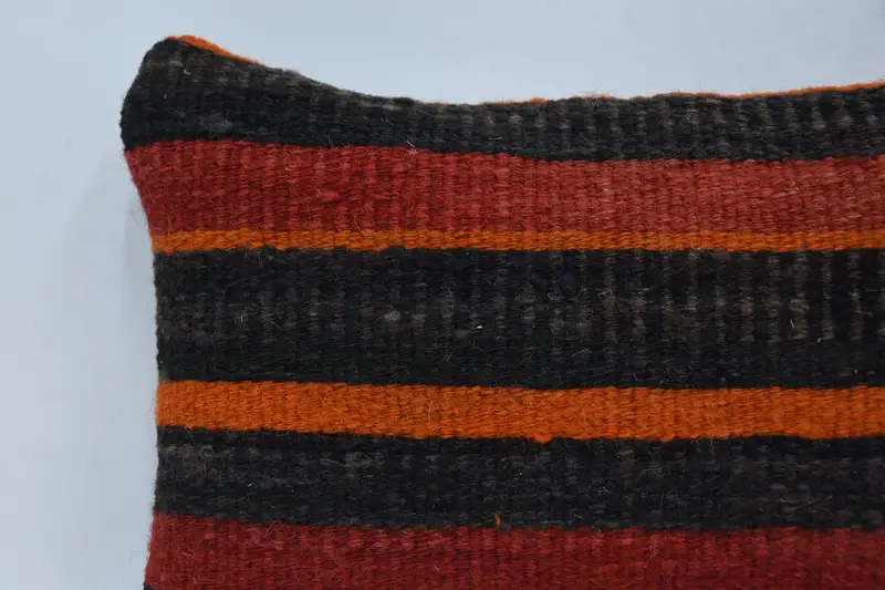 Handmade Kilim Cushion, Boho Pillow, 12x20 Brown Pillow Cover, Handmade Throw Pillow Cover, Couch Pillow Cover, Turkish Kilim Pillow, Pillow Case - 2