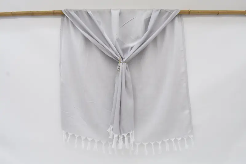 Personalized Gray Star Design Turkish Towel, Organic Cotton, 70x40 Inches