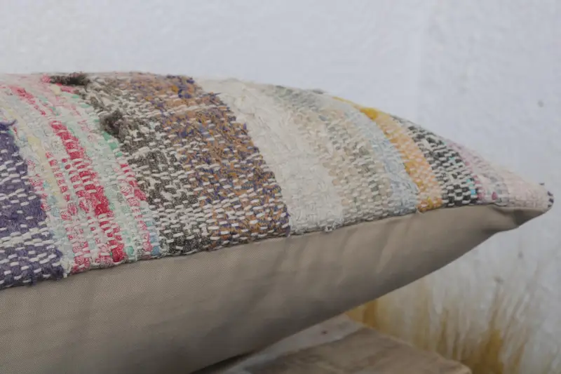 Pillow Case, Handmade Kilim Cushion, 12x24 Beige Pillow Sham, Outdoor Cushion, Kilim Cushion Sham, Interior Designer Pillow - 6