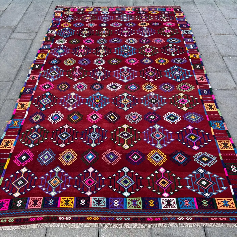 Rainbow Moroccan Rug, 5.6x10.1 ft Vibrant Decor