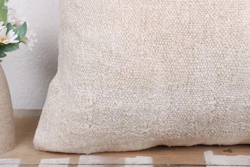 Cushion, Armchair Pillow, Handmade Cushion, 20x20 Beige Pillow Case, Ethnic Pillow Sham, Ethnical Kilim Rug Pillow, Turkish Pillow, Pillow for Couch - 3