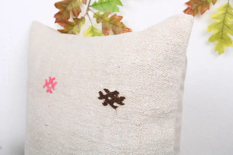 Cushion, Armchair Pillow, Handmade Cushion, 20x20 Beige Pillow Case, Ethnic Pillow Sham, Ethnical Kilim Rug Pillow, Turkish Pillow, Pillow for Couch - 5
