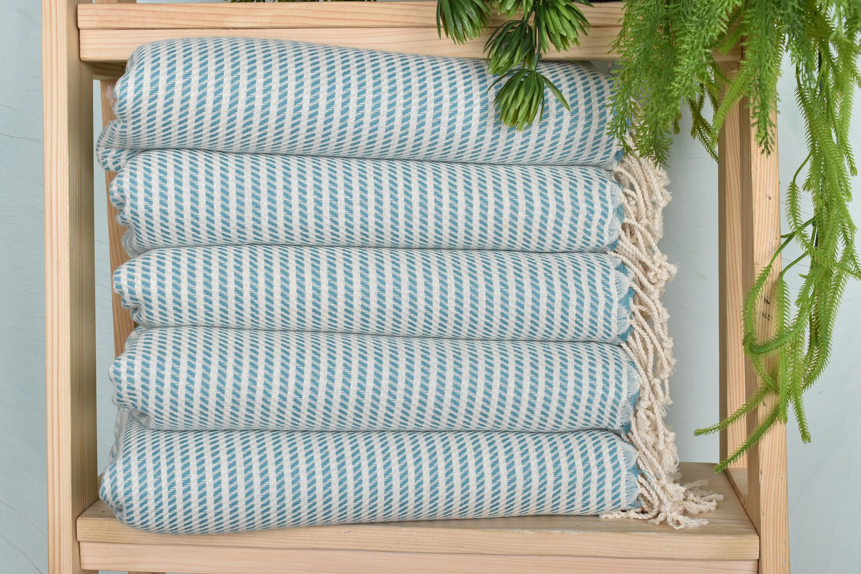Kitchen Towel Petrol Blue Cotton Hand Towel Polka Dot, 20x40 Inches - 1