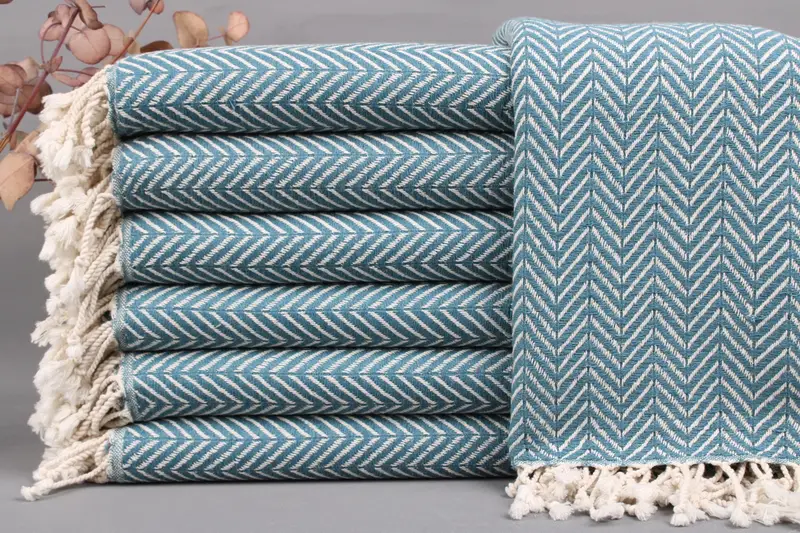 Turkish Beach Towel Handmade Organic Cotton Beige, 40x71 Inches