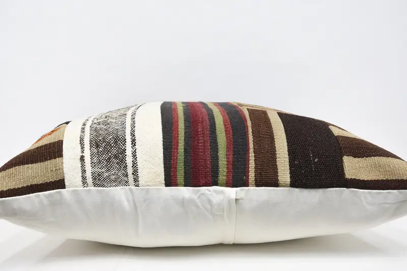 Natural Pillow Cover, Hippie Throw Pillow Sham, Throw Kilim Pillow, Antique Pillows, 32x32 Brown Pillow Case, Kilim Pillow Cover, Pillow Cover - 5