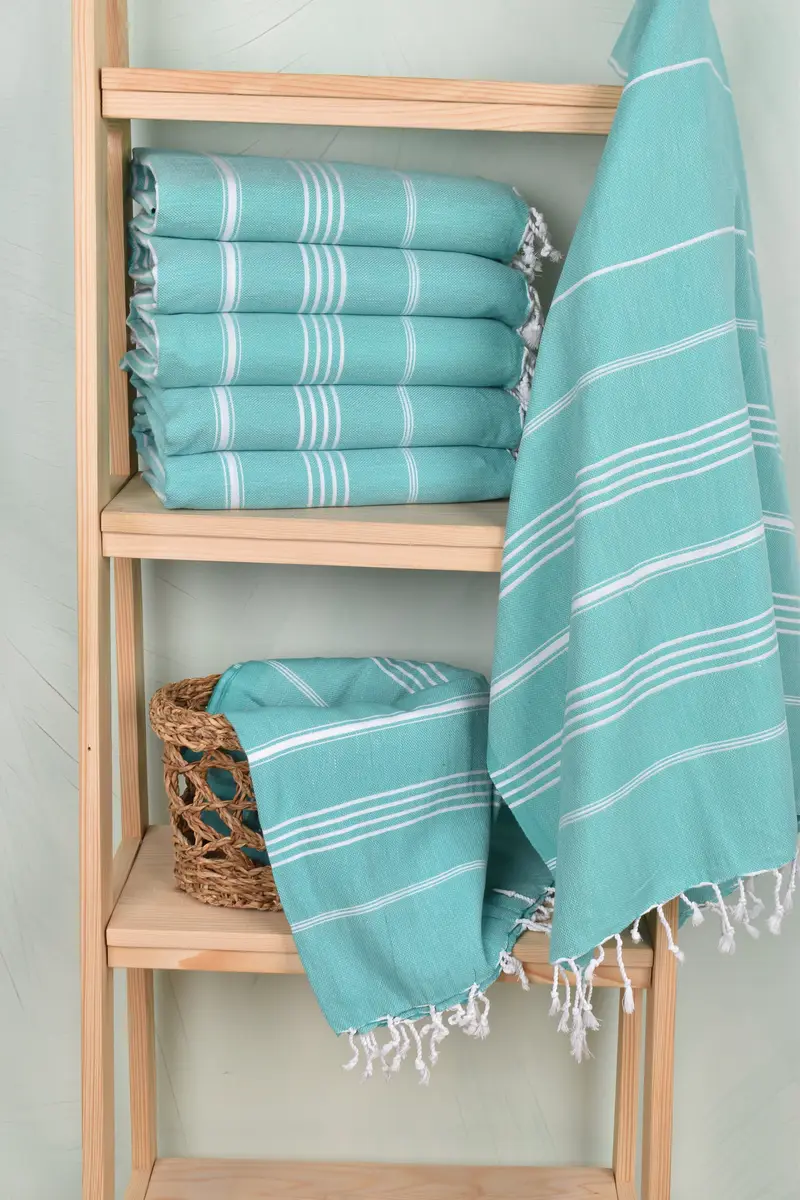 Embroidery Towel, Gym Towel, Grandma Gift, Sand-resistant towel, 70x40 Cotton Striped Towel, Housewarming Gift, Turkish Bath Towel USA, Gift For Him - 3
