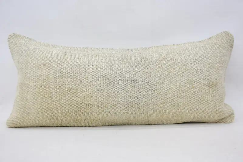 Pillow for Sofa, Pillow Case, Designer Throw Cushion, Kilim Pillow, Handmade Kilim Cushion, 16x36 White Cushion Cover, Natural Cushion - 1