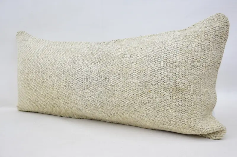 Pillow for Sofa, Pillow Case, Designer Throw Cushion, Kilim Pillow, Handmade Kilim Cushion, 16x36 White Cushion Cover, Natural Cushion - 5
