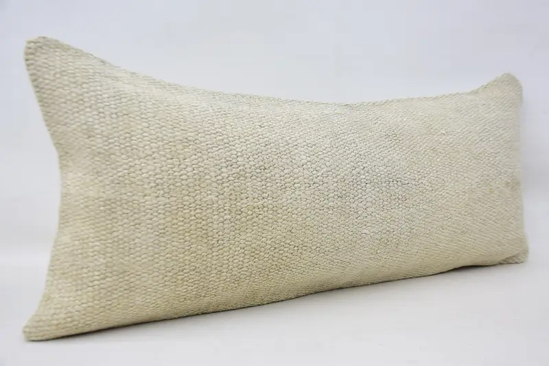 Pillow for Sofa, Pillow Case, Designer Throw Cushion, Kilim Pillow, Handmade Kilim Cushion, 16x36 White Cushion Cover, Natural Cushion - 3