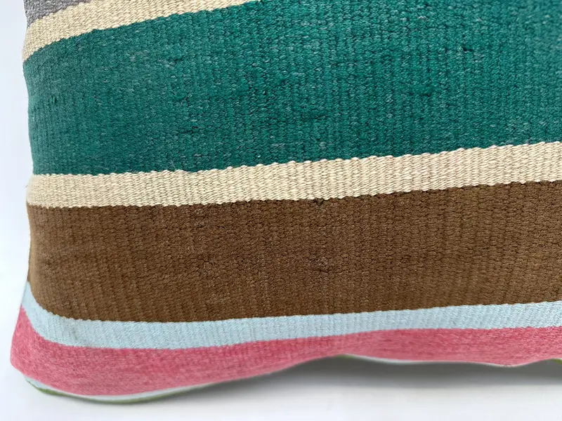 20x20 Green Pillow Case, Kilim Cushion Sham, Cozy Throw Cushion Case, Boho Pillow Sham Cover, Pillow Sham, Throw Kilim Pillow, Pet Pillow - 2
