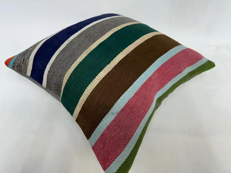 20x20 Green Pillow Case, Kilim Cushion Sham, Cozy Throw Cushion Case, Boho Pillow Sham Cover, Pillow Sham, Throw Kilim Pillow, Pet Pillow - 6