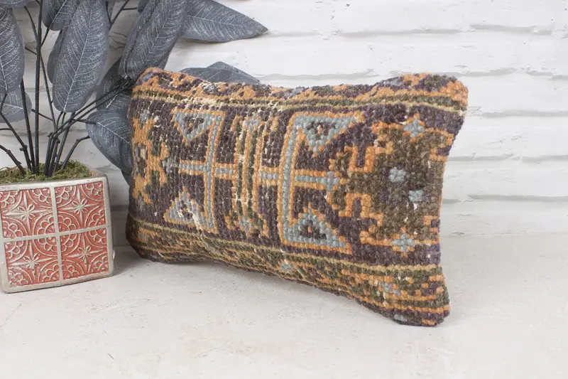 Pet Cushion, Pillow for Couch, Pastel Pillow, Throw Kilim Pillow, Personalized Gift Pillow Pillow, Cushion, Kilim Pillow, 8x16 Blue Pillow - 4