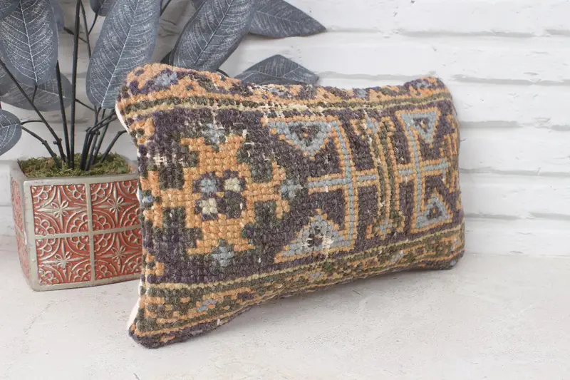 Pet Cushion, Pillow for Couch, Pastel Pillow, Throw Kilim Pillow, Personalized Gift Pillow Pillow, Cushion, Kilim Pillow, 8x16 Blue Pillow - 3