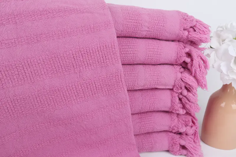 Gift For Him, Personalized Gift For Her, Absorbent towel, 68x36 Cotton Stonewashed Striped Towel, Beach Size Towel, Bachelorette Party Gift - 1
