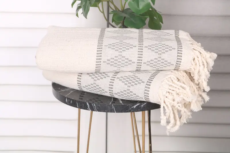 Organic Turkish towel, Holiday Towel, Quick-dry peshtemal, Spa Gift Towel, Anniversary Gift For Her, 70x36 Linen Kilim Design Towel, Organic towel - 3