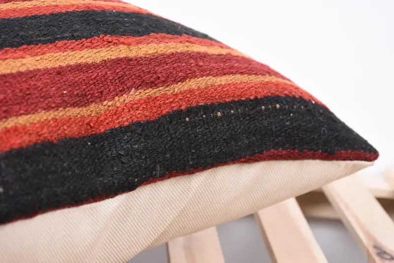 Vintage Kilim Throw Pillow, Pillow, Turkish Pillow, Antique Pillows, Handwoven Pillow Case, Customized Cushion, 18x18 Red Pillow Cover - 7