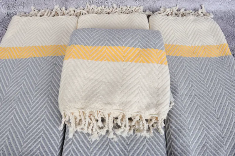 84x38 Cotton Striped Towel, Personalized Towel, Bridesmaid Favors, Organic towel, Beach Theme Bachelorette Party Gifts, Monogrammed Beach Towel - 4