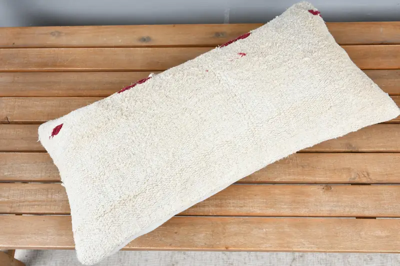 Boho Throw Pillow, Vintage Cushion Cover, Throw Kilim Pillow, Cushion, Square Throw Pillow, 12x24 Beige Pillow Case, Antique Pillows, Gift Pillow - 2