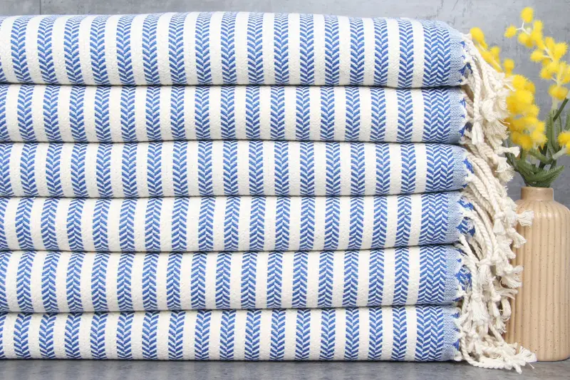 Dish Towel Turkish Hand Towel Sax Blue Washcloth Chevron Towel 18x40 Inches