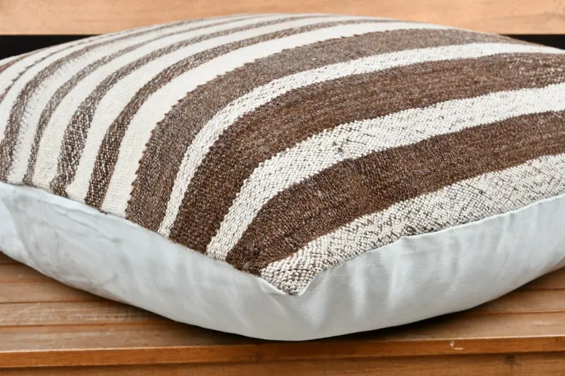 Kilim Pillow, 28x28 Brown Cushion Case, Cushion Case, Lounge Throw Pillow Cover, Antique Pillows, Turkish Bench Cushion, Gift Pillow - 3