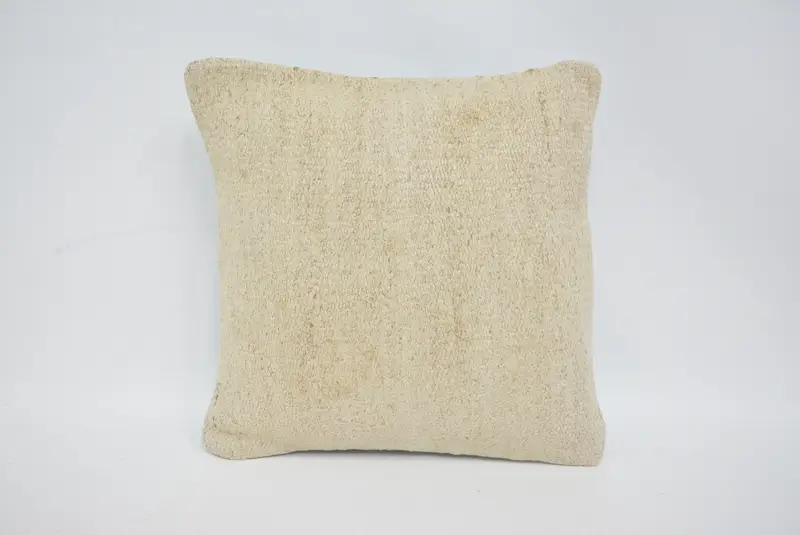 Bed Cushion Cover, Car Cushion, Handmade Kilim Cushion, 14x14 Beige Pillow Cover, Interior Designer Pillow, Antique Pillows, Cushion Cover - 1